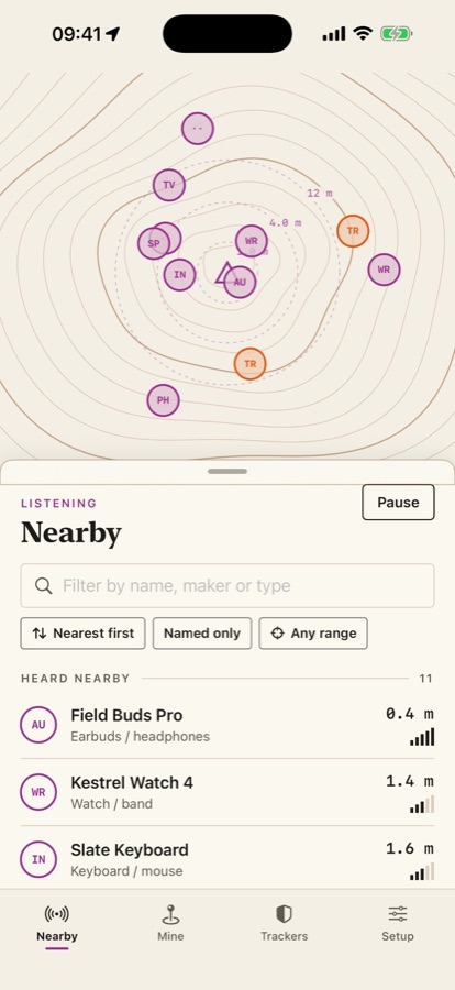 Find My BLE on iPhone