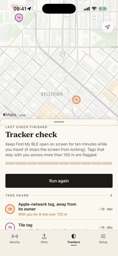Find My BLE screen 5